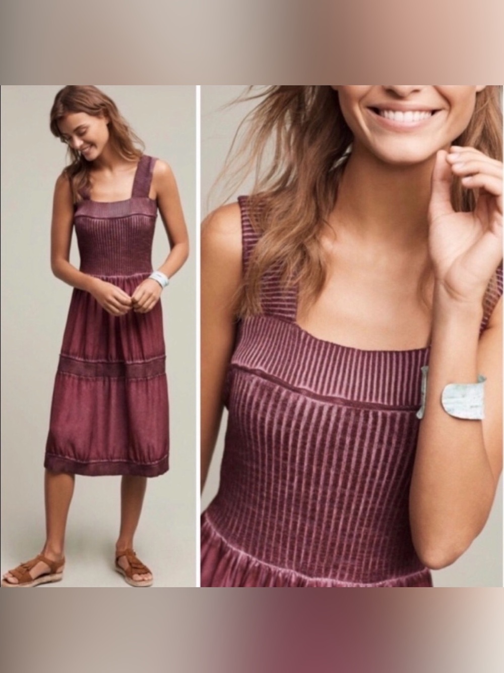 Anthropologie Eloise Silk Sweater Chemise Dress Size Medium